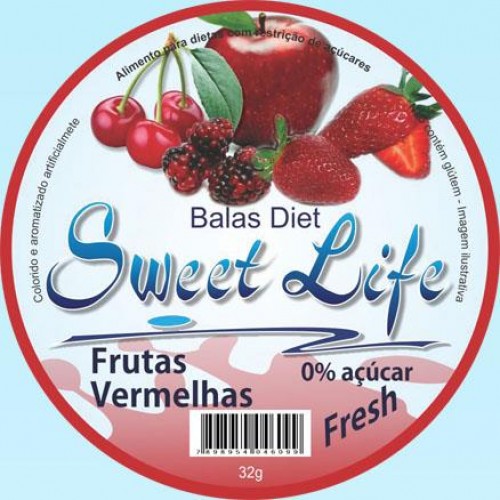 Balas Diet Sweet Life - Sabor Frutas Vermelhas - 32g